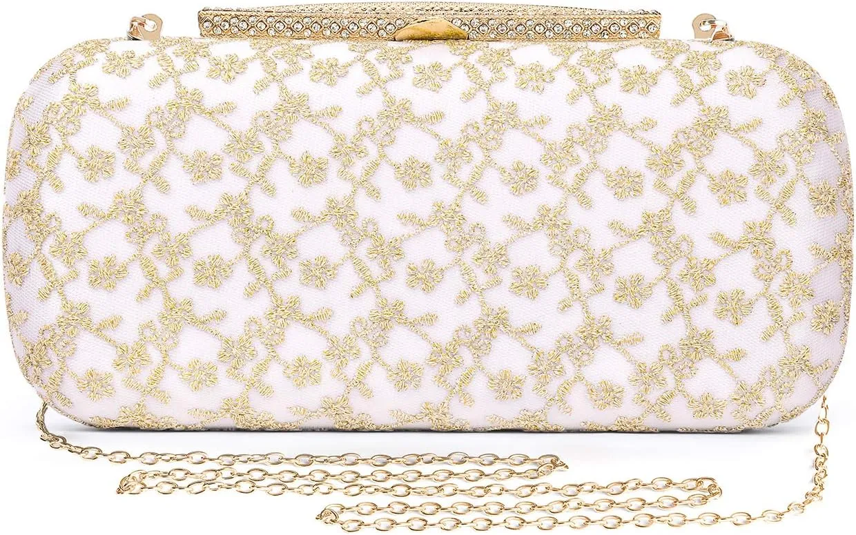 Wedding Bridal Clutch Bags For Women Lace Satin Evening Clutch Purses
