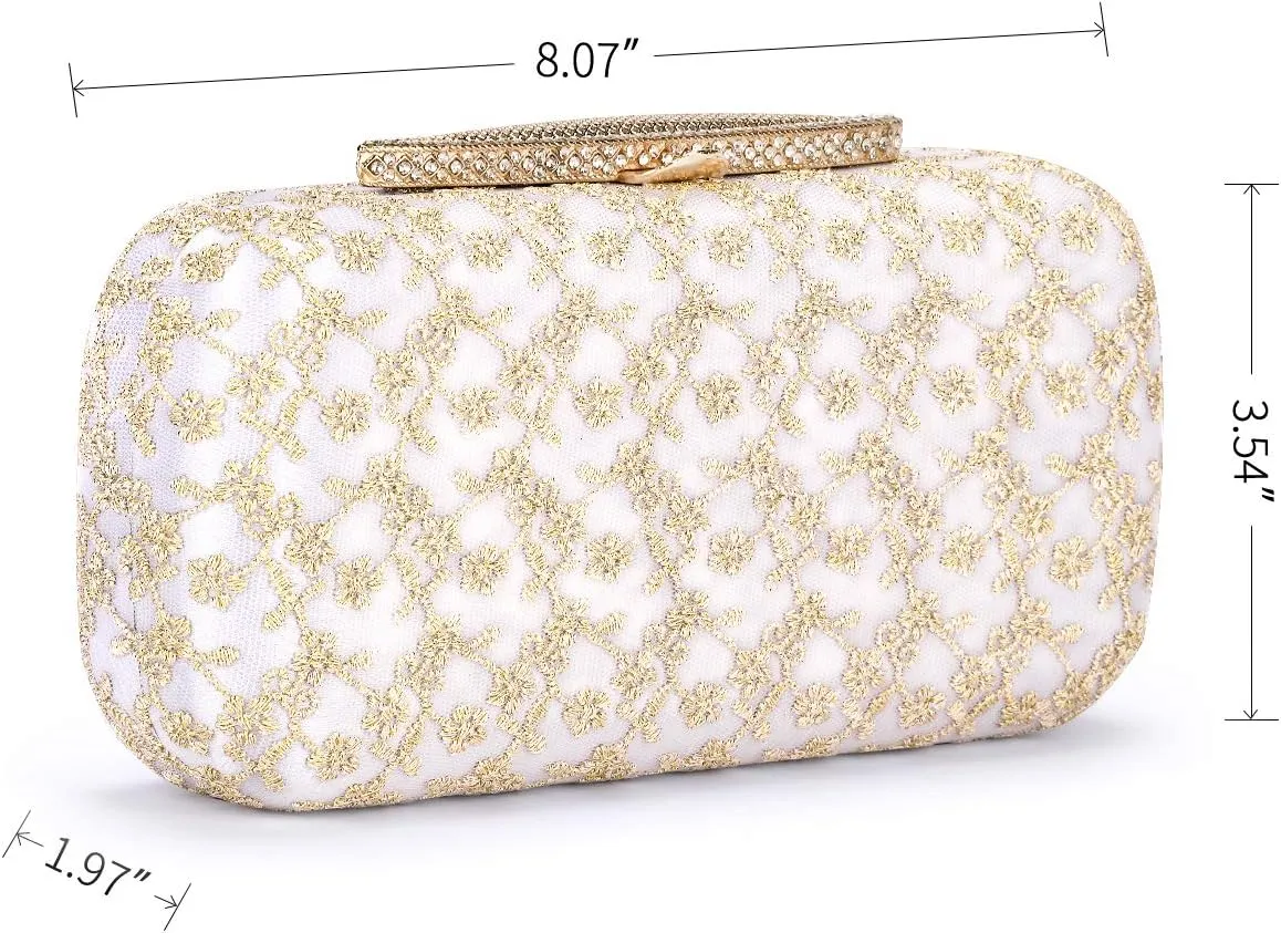 Wedding Bridal Clutch Bags For Women Lace Satin Evening Clutch Purses
