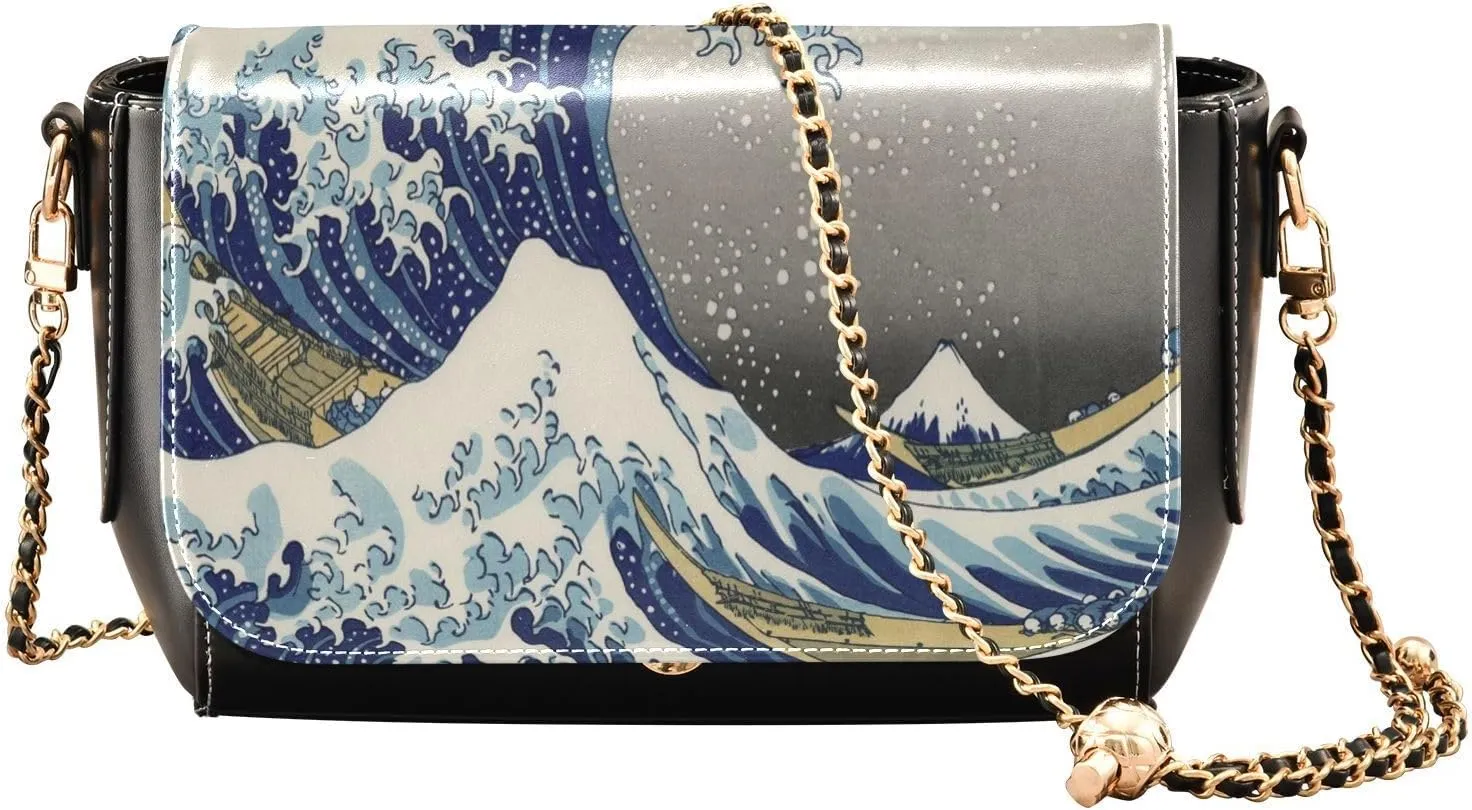 WIHVE Women's Crossbody Handbag Leather Shoulder Bag with Chain Strap