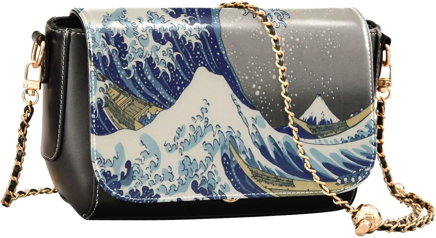 WIHVE Women's Crossbody Handbag Leather Shoulder Bag with Chain Strap