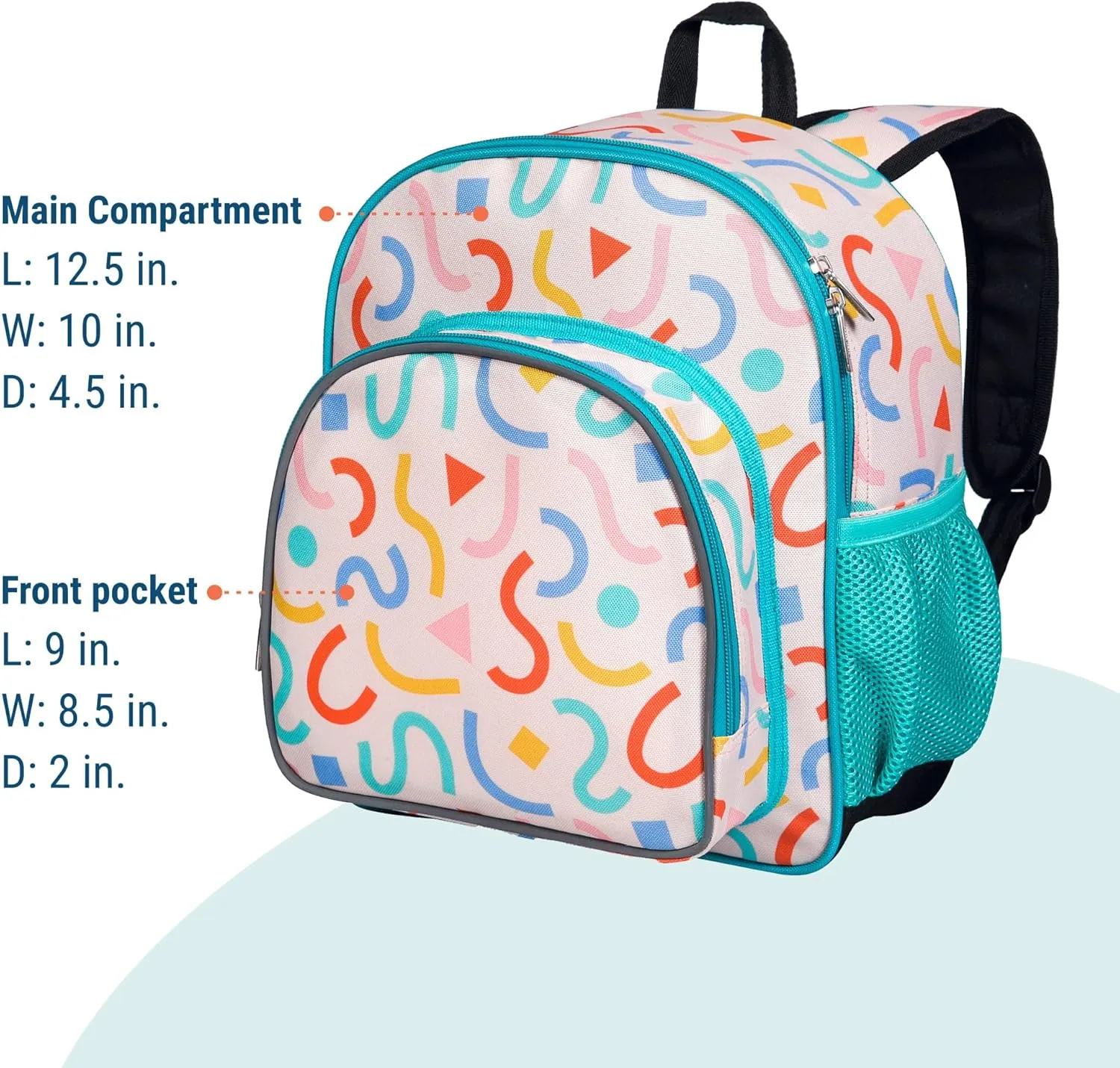 Wildkin 12-inch Kids Backpack – Padded, Adjustable, Ideal for Daycare & Travel (Confetti Peach)