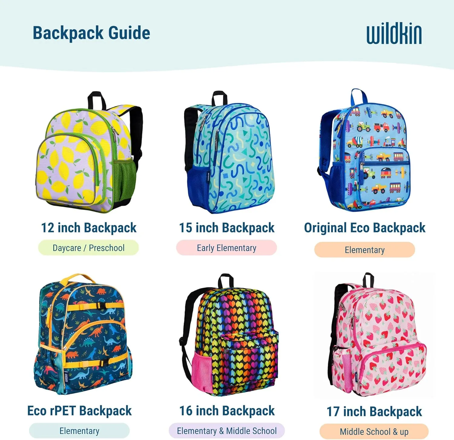 Wildkin 12-inch Kids Backpack – Padded, Adjustable, Ideal for Daycare & Travel (Confetti Peach)