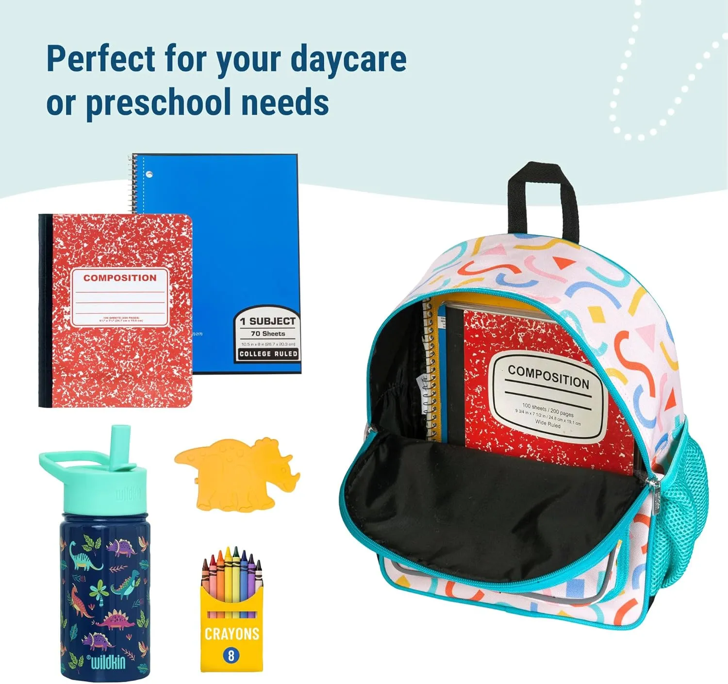 Wildkin 12-inch Kids Backpack – Padded, Adjustable, Ideal for Daycare & Travel (Confetti Peach)