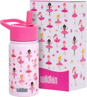 Wildkin Kids 14oz Stainless Steel Water Bottle – BPA-Free, Leakproof, Insulated, Easy-Clean - Ballerina
