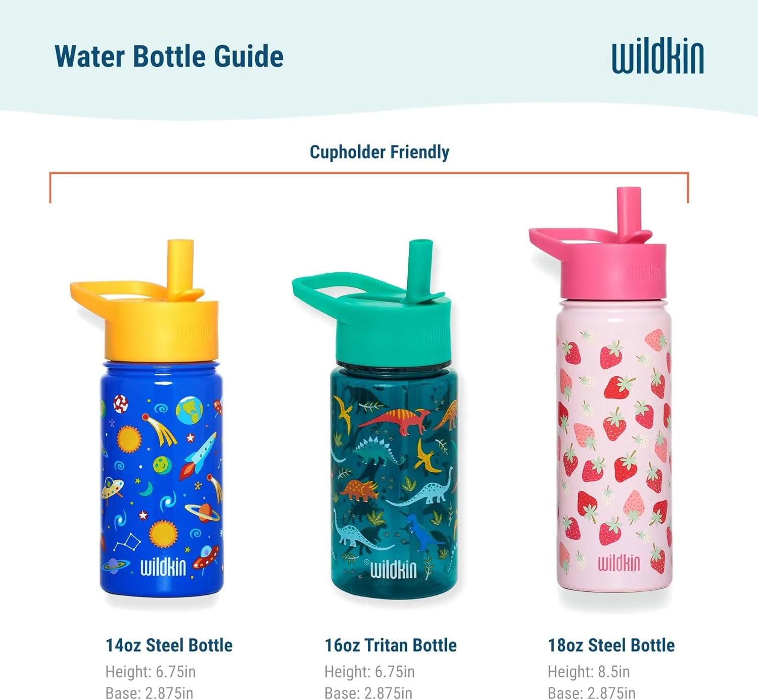 Wildkin Kids 14oz Stainless Steel Water Bottle – BPA-Free, Leakproof, Insulated, Easy-Clean - Ballerina