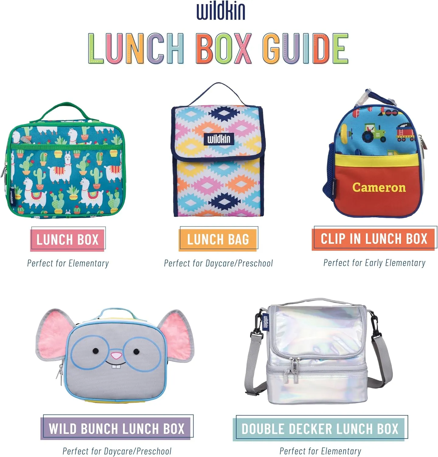 Wildkin Kids Insulated Lunch Bag – Reusable, Ideal for Hot/Cold Snacks, School & Travel - Chevron Blue