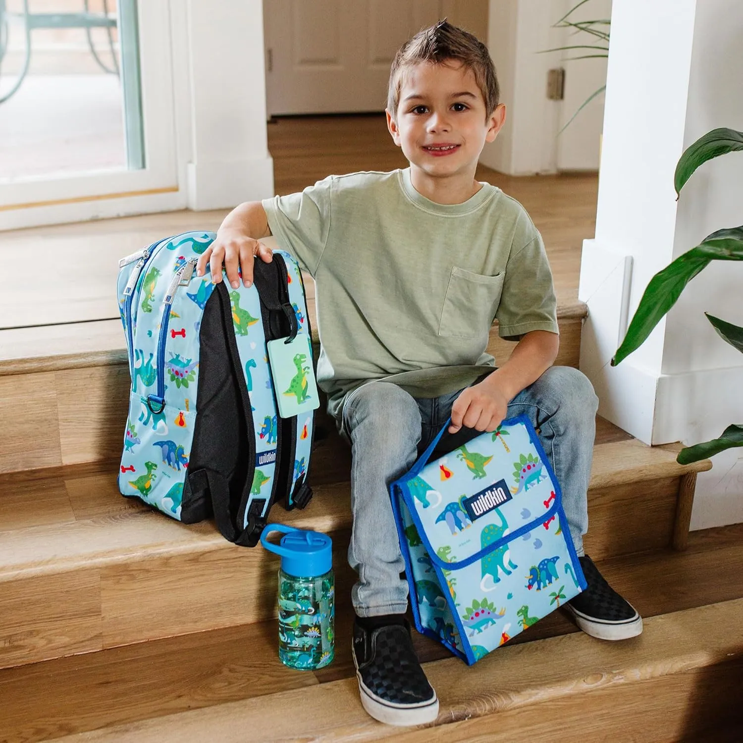 Wildkin Kids Insulated Lunch Bag – Reusable, Ideal for Hot/Cold Snacks, School & Travel - Dinosaur Land