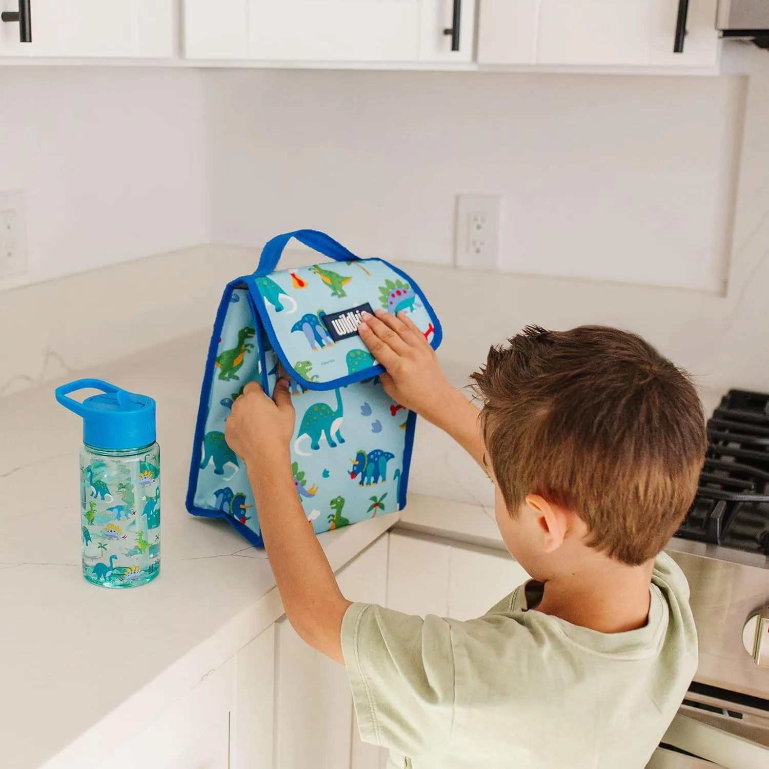 Wildkin Kids Insulated Lunch Bag – Reusable, Ideal for Hot/Cold Snacks, School & Travel - Dinosaur Land