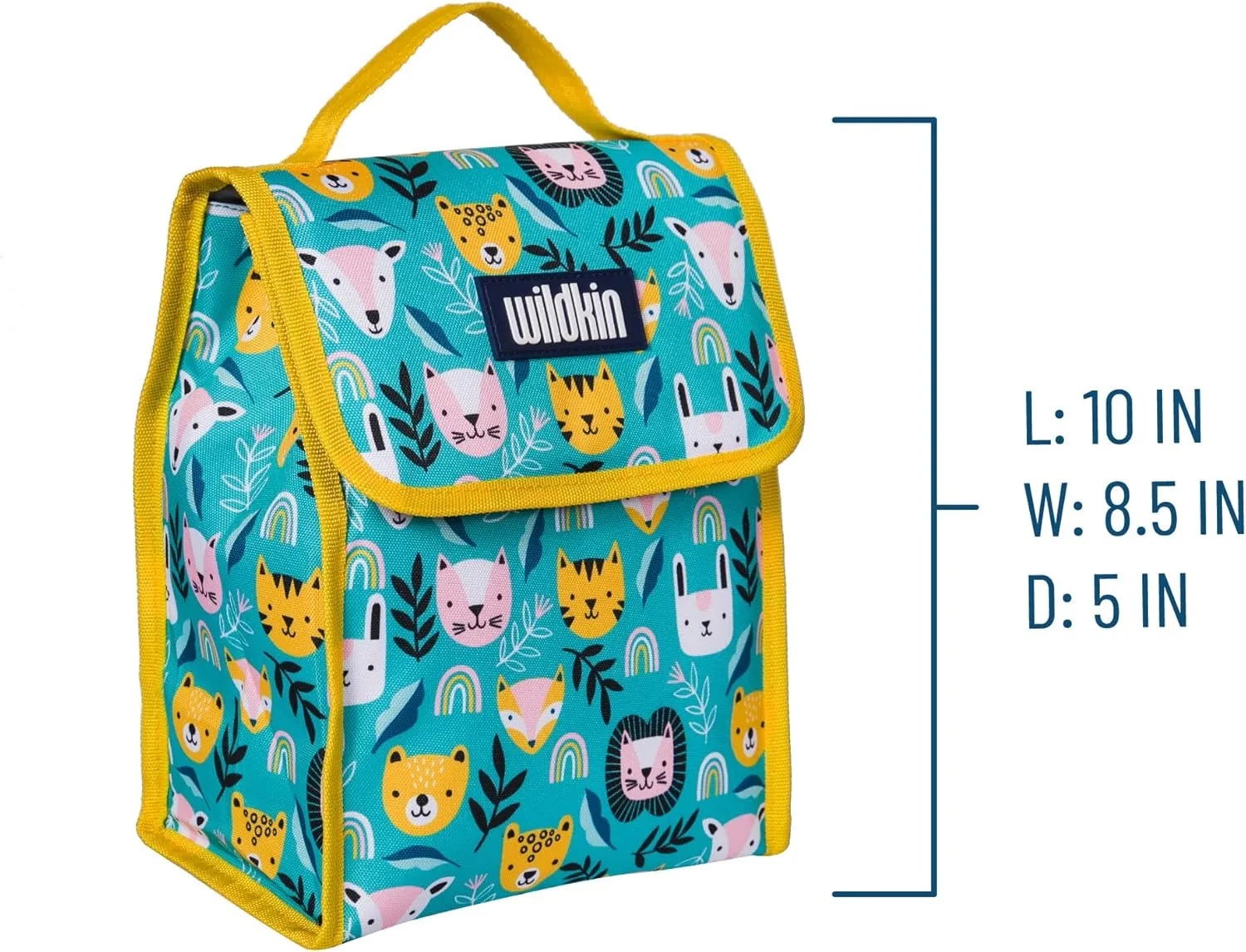 Wildkin Kids Insulated Lunch Bag – Reusable, Ideal for Hot/Cold Snacks, School & Travel - Party Animals