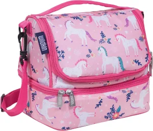 Wildkin Two Compartment Insulated Lunch Bag for Kids – School & Travel Ready - Magical Unicorns