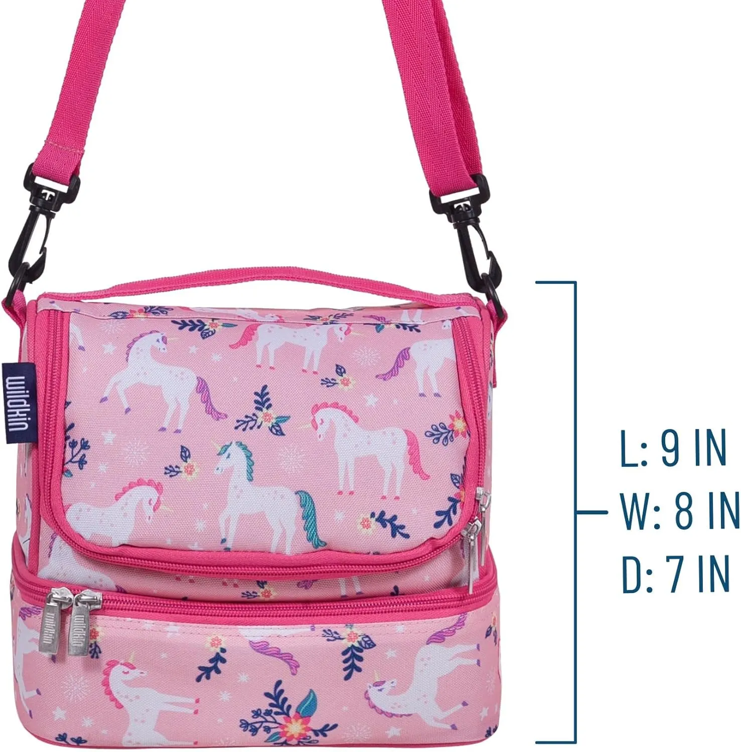 Wildkin Two Compartment Insulated Lunch Bag for Kids – School & Travel Ready - Magical Unicorns