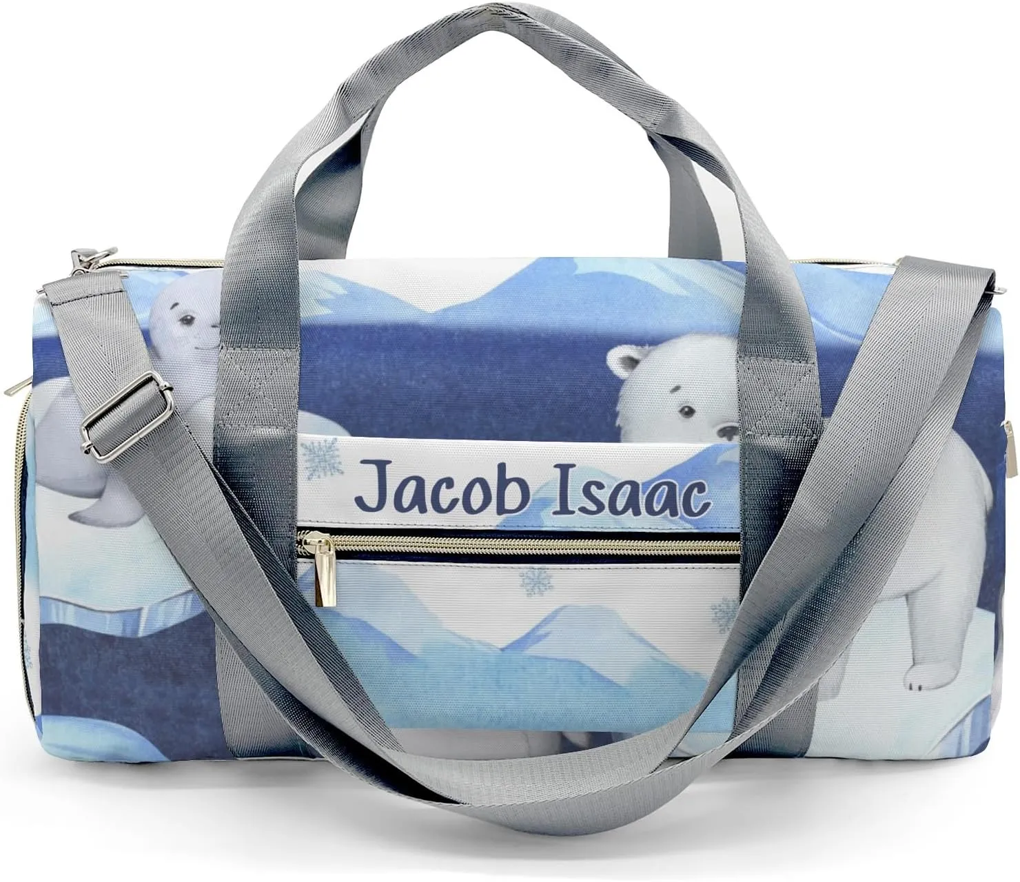 Winter Seal Polar Bear Penguin Personalized Duffel Bags Customized Multi-Function Travel Bag Gym Sports Bag Dance Ballet Overnight Carry On Weekend Bag