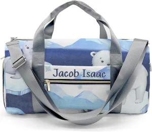 Winter Seal Polar Bear Penguin Personalized Duffel Bags Customized Multi-Function Travel Bag Gym Sports Bag Dance Ballet Overnight Carry On Weekend Bag