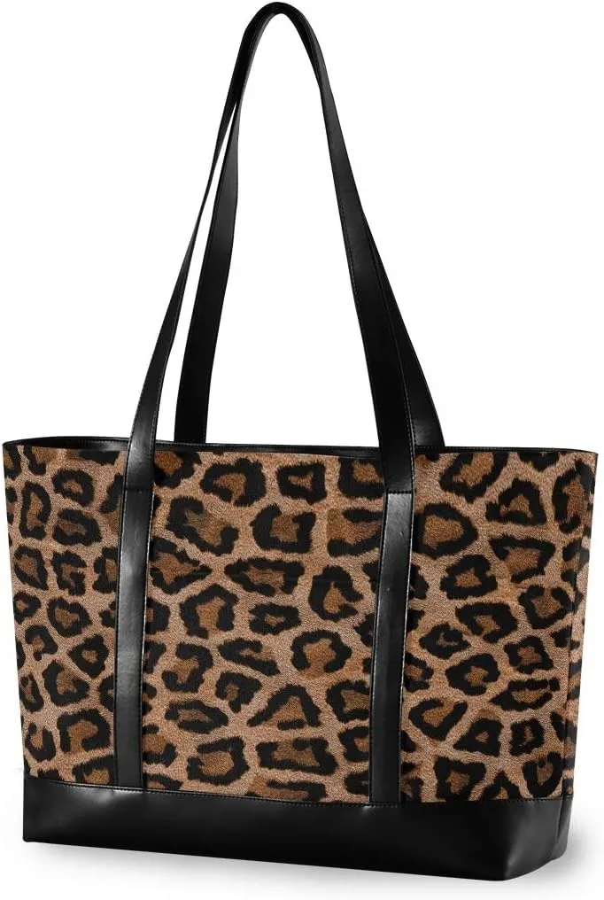 Woman Tote Bag Cheeteh Leopard Print Shoulder Capacity Computer Handbag