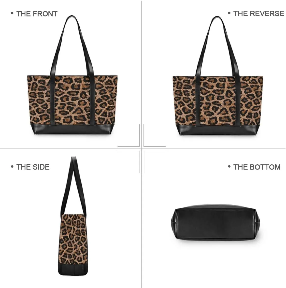 Woman Tote Bag Cheeteh Leopard Print Shoulder Capacity Computer Handbag