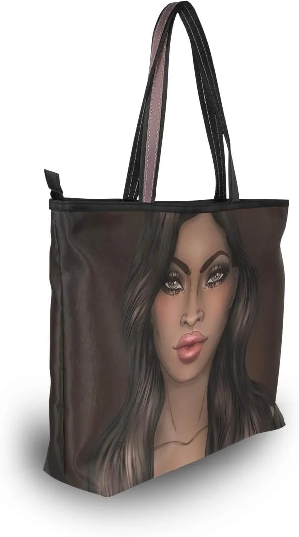 Woman Tote Bag Cute French Bulldog Shoulder Handbag for Work Travel Business Beach Shopping School