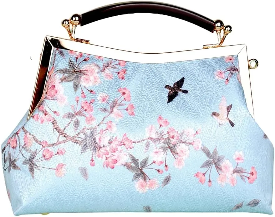 Women Chinese Classical Embroidery Purse Vintage Embroidery Clutch Handag with Tassel and Pendant