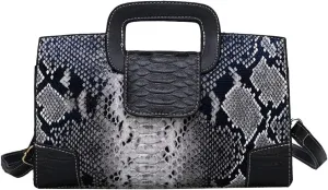Women Crocodile Embossed Handbag Vintage Flap Tote Purse Evening Clutch Shoulder Bag