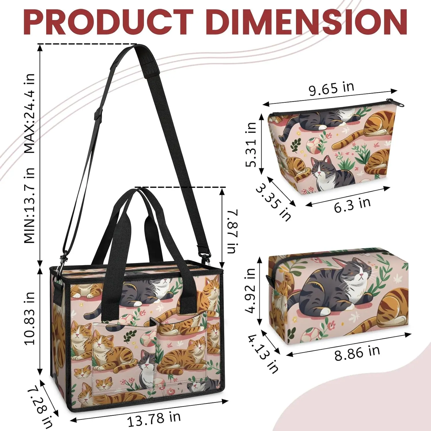 Women Fashion Tote Bag Wallet Shoulder Bags Set 3PCS Top Handle Satchel Purse Large Zippered Handbag Daily Use