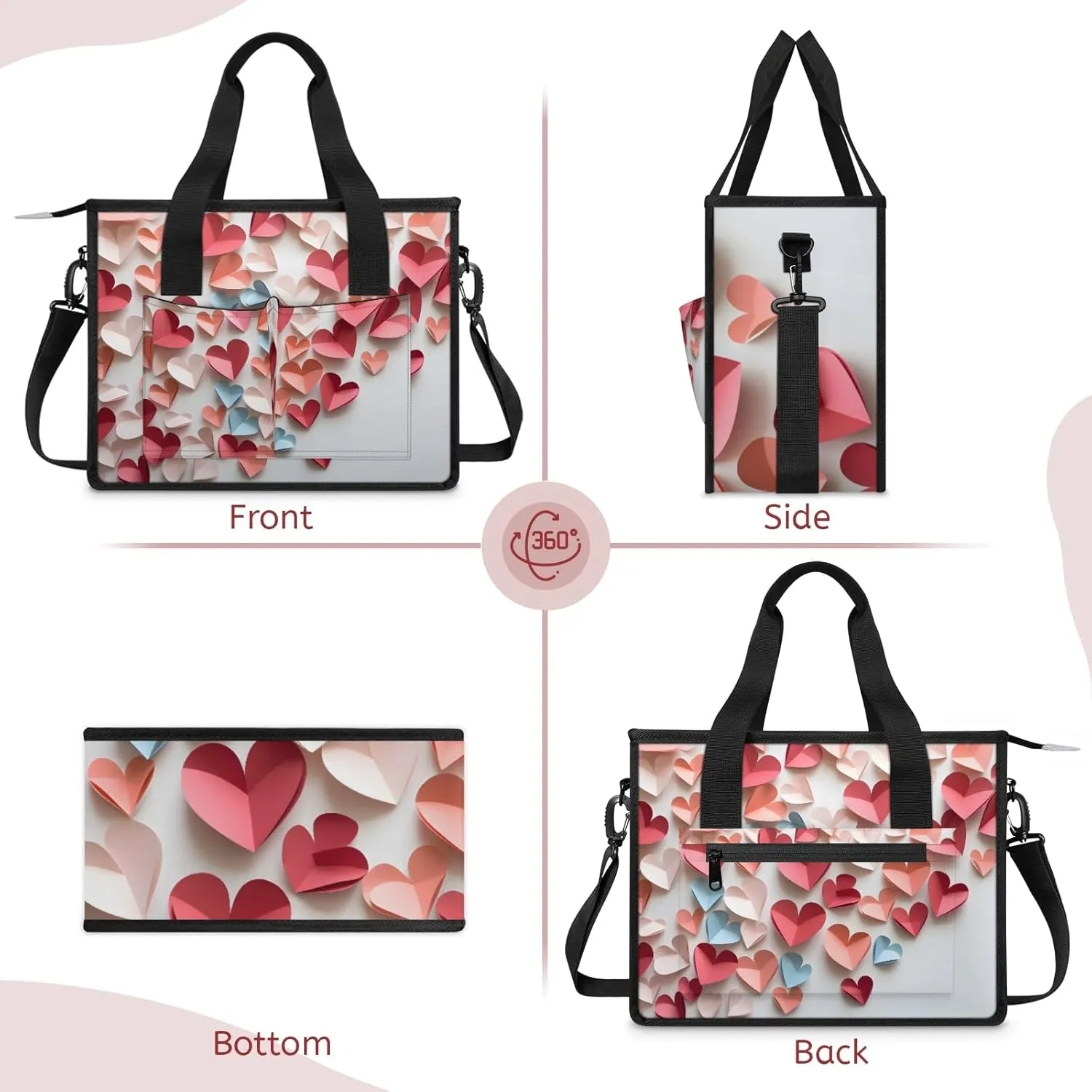 Women Fashion Tote Bag Wallet Shoulder Bags Set 3PCS Top Handle Satchel Purse Large Zippered Handbag Daily Use