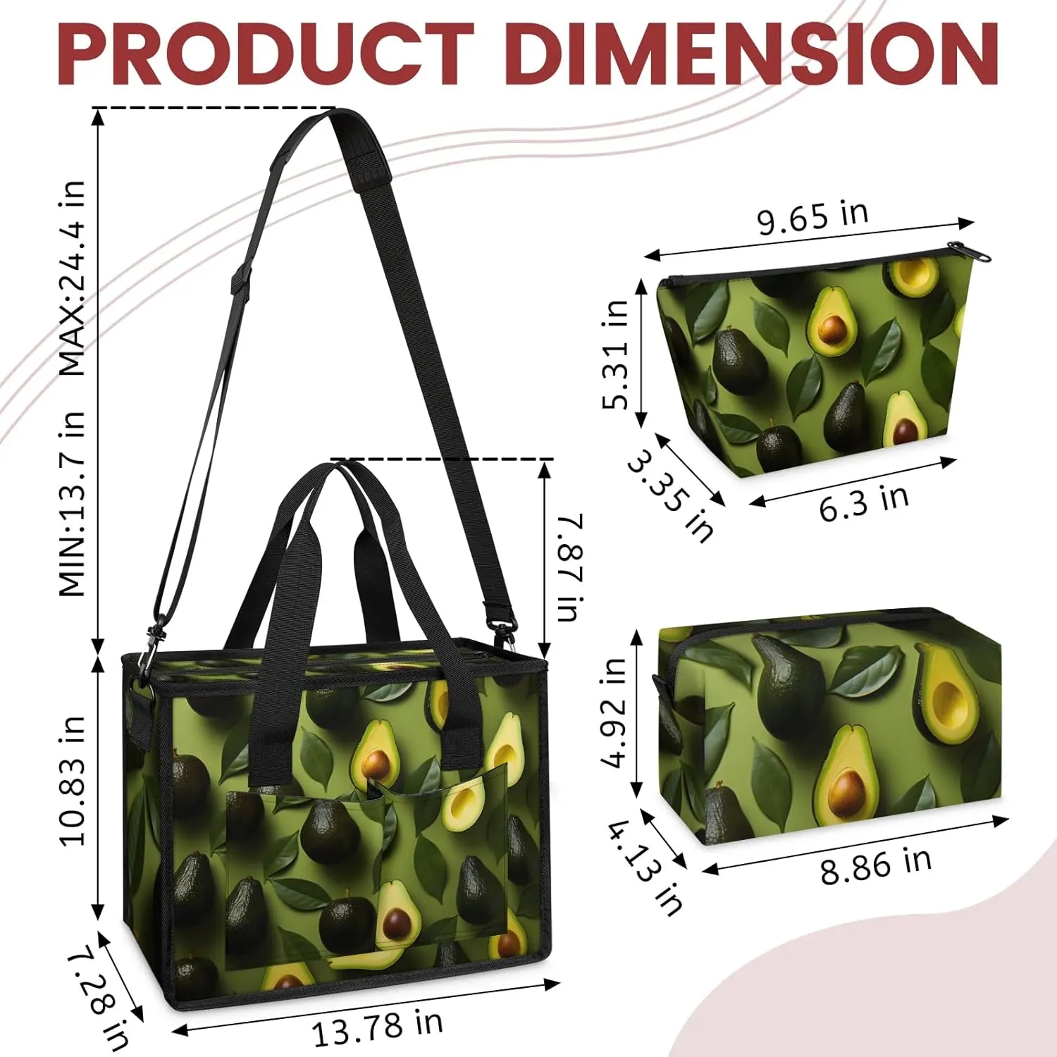 Women Fashion Tote Bag Wallet Shoulder Bags Set 3PCS Top Handle Satchel Purse Large Zippered Handbag Daily Use