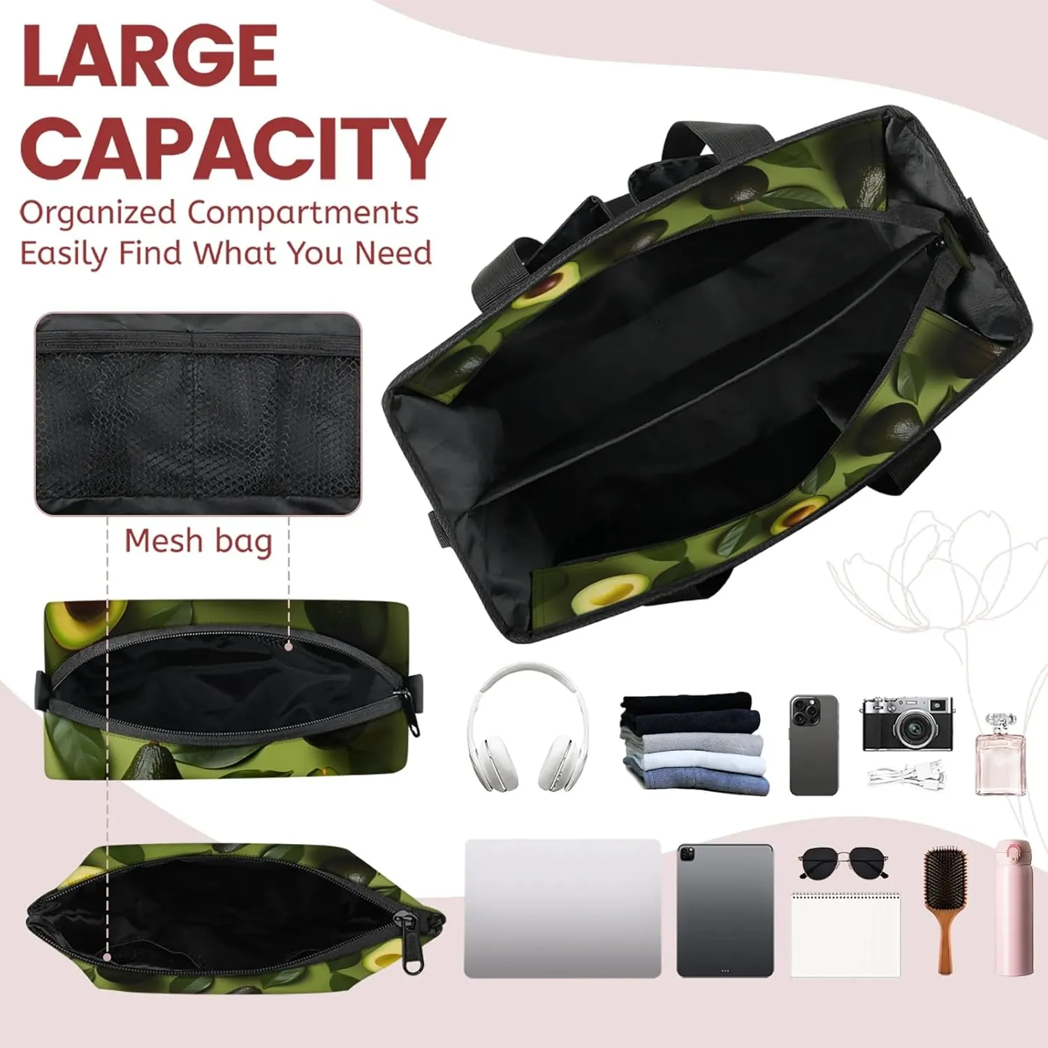 Women Fashion Tote Bag Wallet Shoulder Bags Set 3PCS Top Handle Satchel Purse Large Zippered Handbag Daily Use