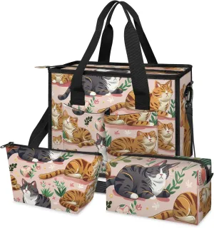 Women Fashion Tote Bag Wallet Shoulder Bags Set 3PCS Top Handle Satchel Purse Large Zippered Handbag Daily Use