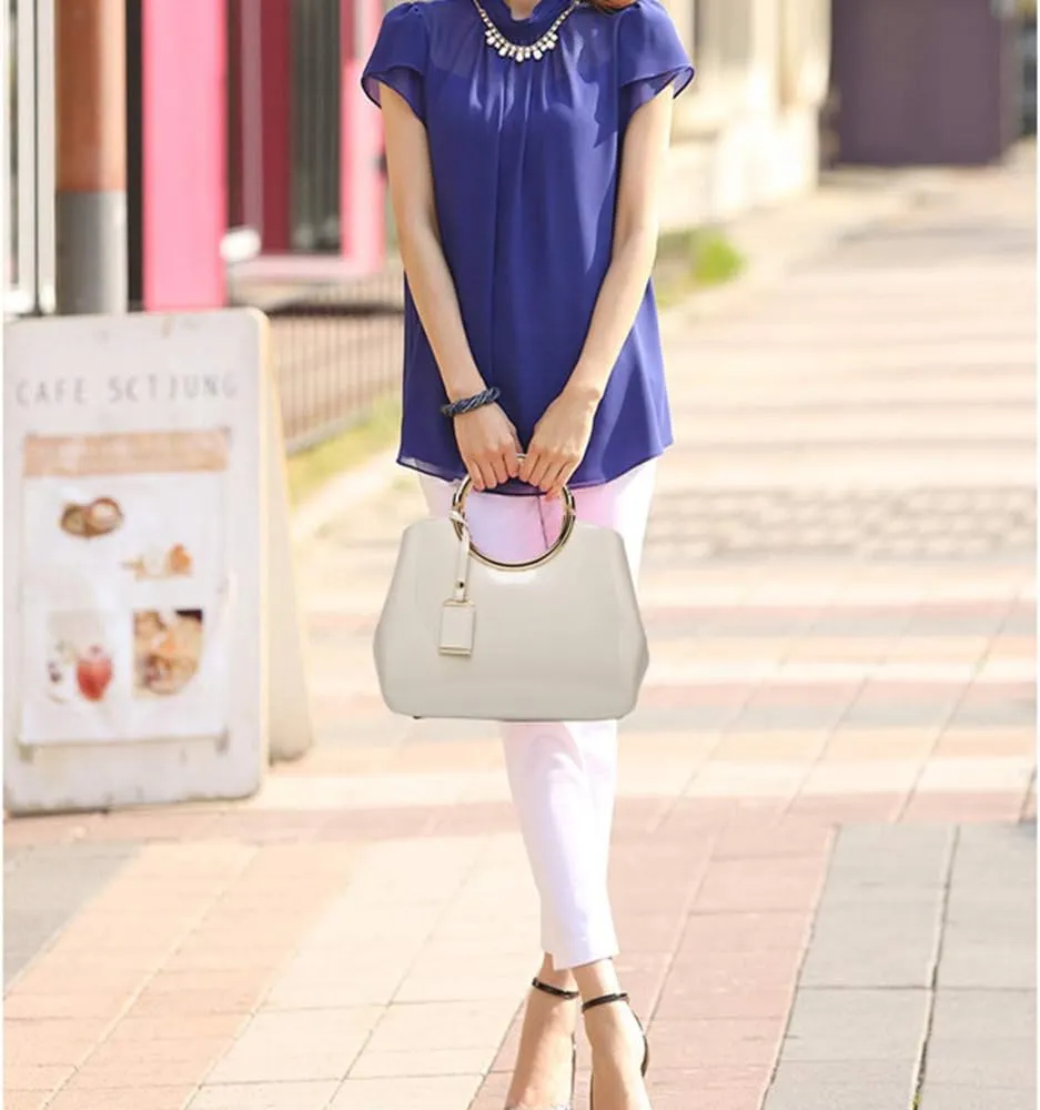 Women Handbags, Ladies Top Handle Bags, Patent Leather Stylish Tote Shoulder Bags Purse for Work, Wedding, Shopping, Dating