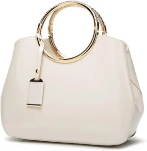 Women Handbags, Ladies Top Handle Bags, Patent Leather Stylish Tote Shoulder Bags Purse for Work, Wedding, Shopping, Dating