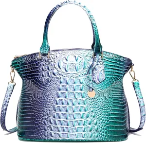 Women Purse Satchel Bag Long Crossbody Classy Tote Bag Top Handle Vegan Leather Ladies Handbags Embossed Pattern
