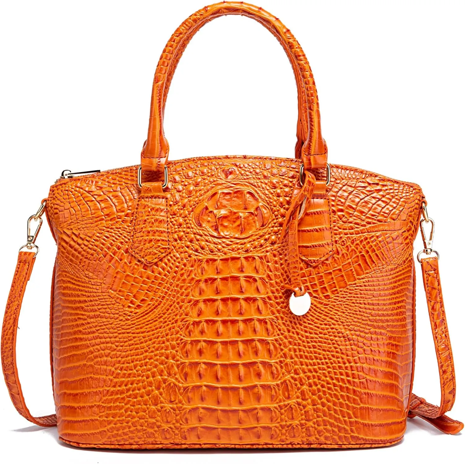 Women Purse Satchel Bag Long Crossbody Classy Tote Bag Top Handle Vegan Leather Ladies Handbags Embossed Pattern