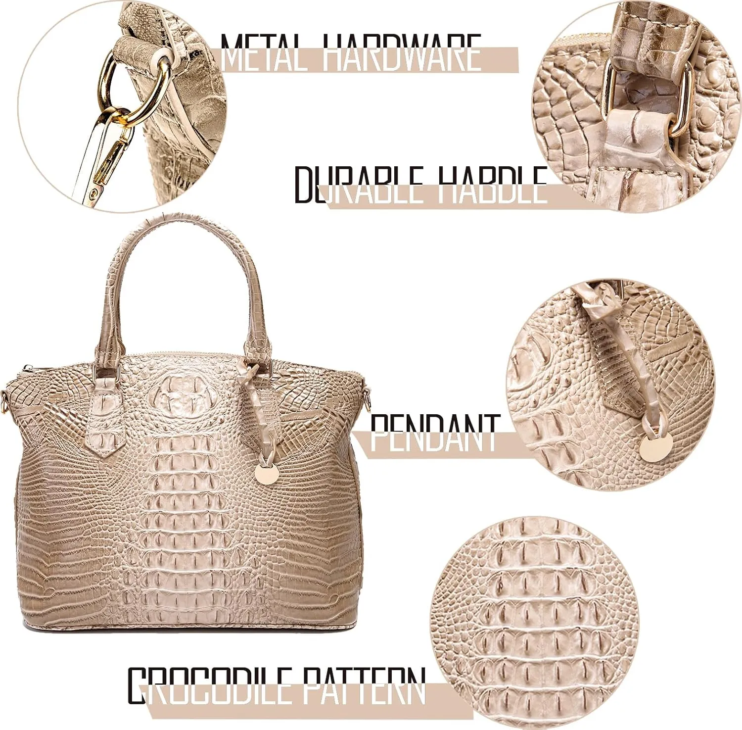 Women Purse Satchel Bag Long Crossbody Classy Tote Bag Top Handle Vegan Leather Ladies Handbags Embossed Pattern
