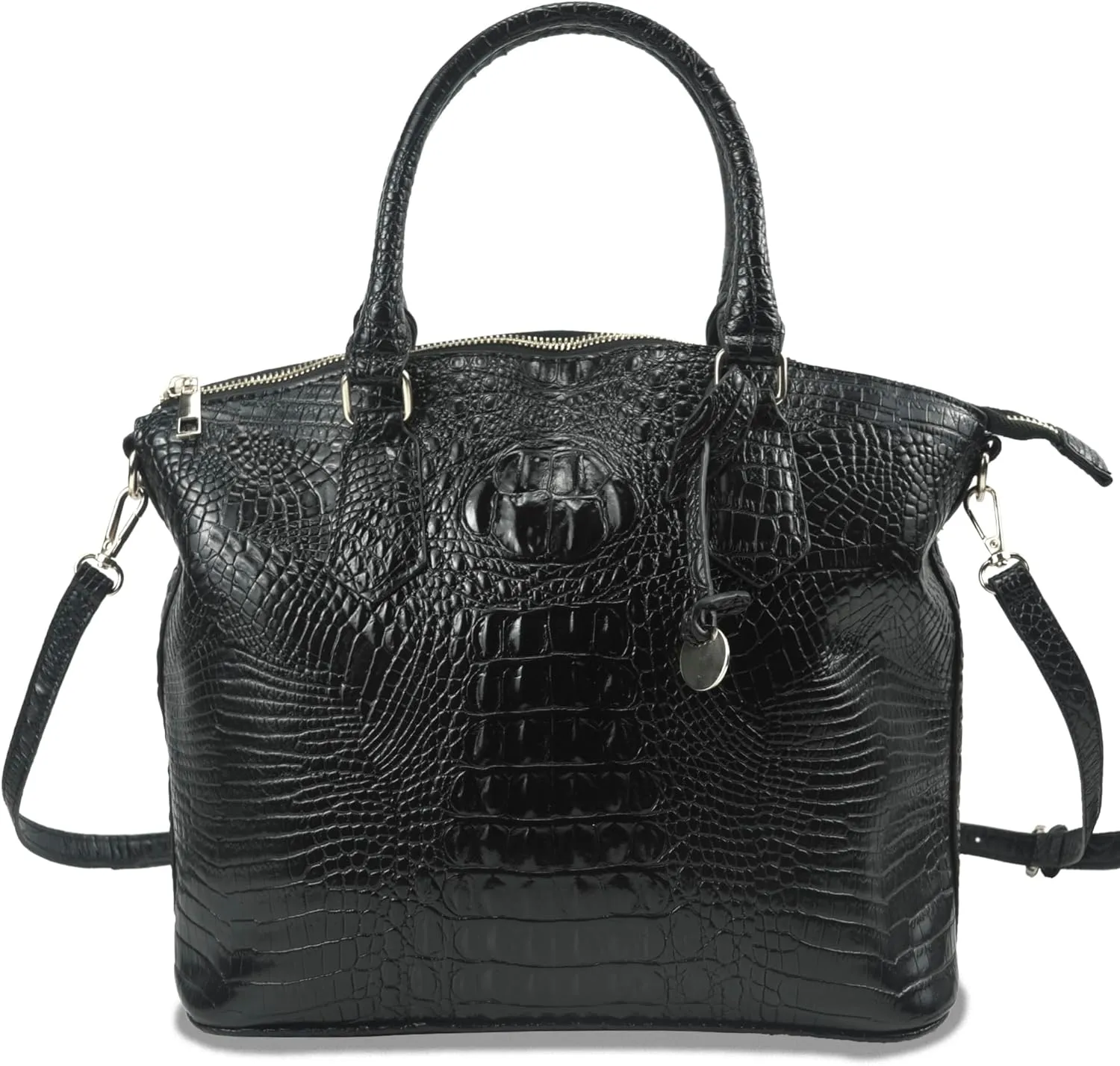Women Purse Satchel Bag Long Crossbody Classy Tote Bag Top Handle Vegan Leather Ladies Handbags Embossed Pattern