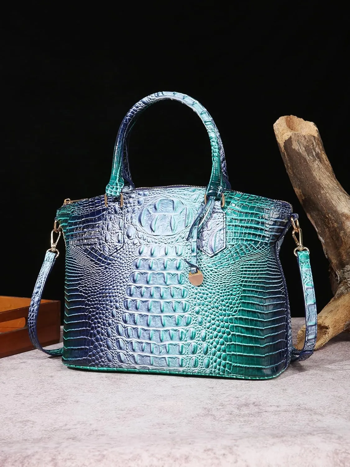 Women Purse Satchel Bag Long Crossbody Classy Tote Bag Top Handle Vegan Leather Ladies Handbags Embossed Pattern