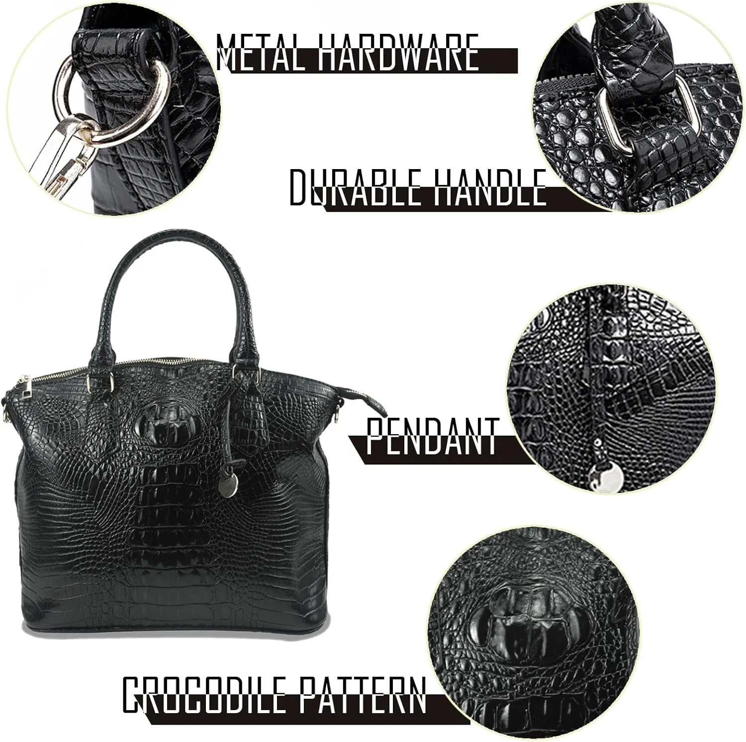 Women Purse Satchel Bag Long Crossbody Classy Tote Bag Top Handle Vegan Leather Ladies Handbags Embossed Pattern