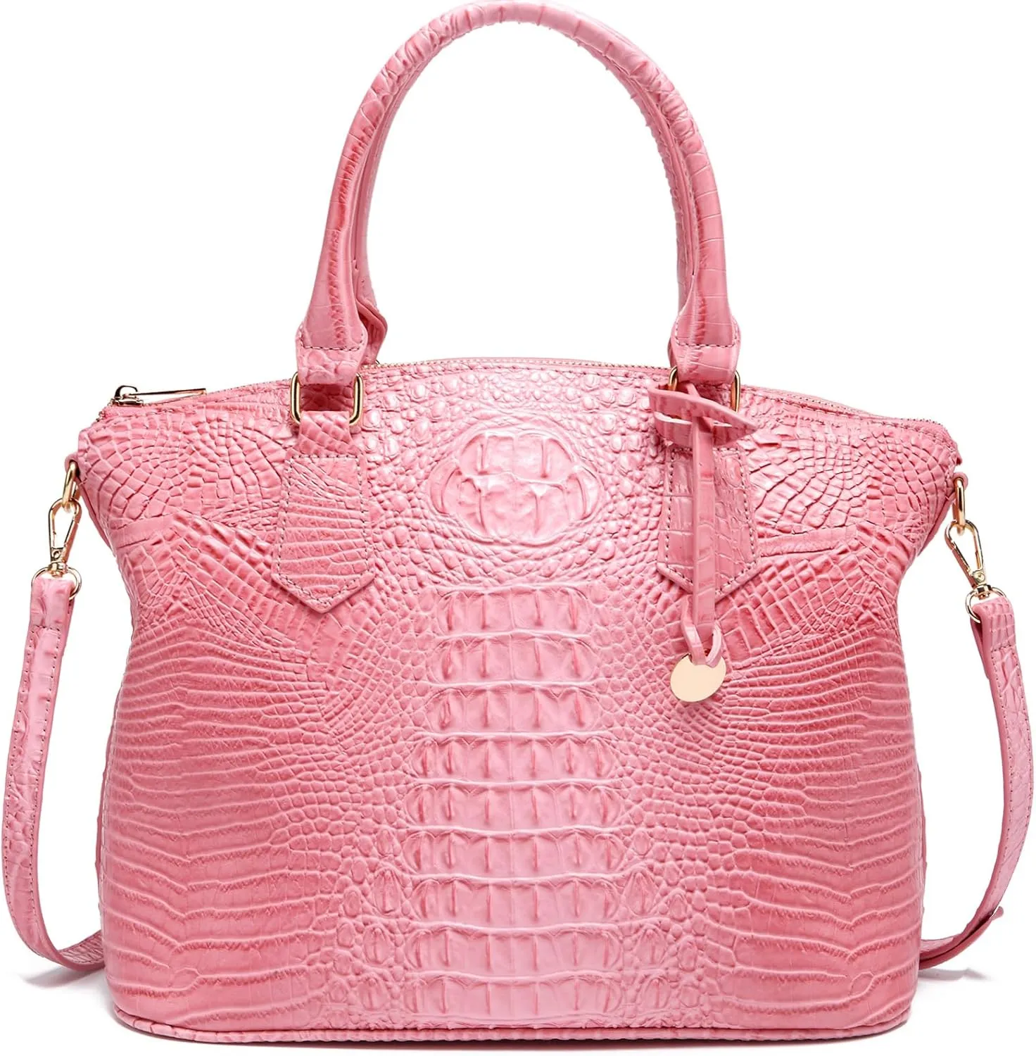 Women Purse Satchel Bag Long Crossbody Classy Tote Bag Top Handle Vegan Leather Ladies Handbags Embossed Pattern