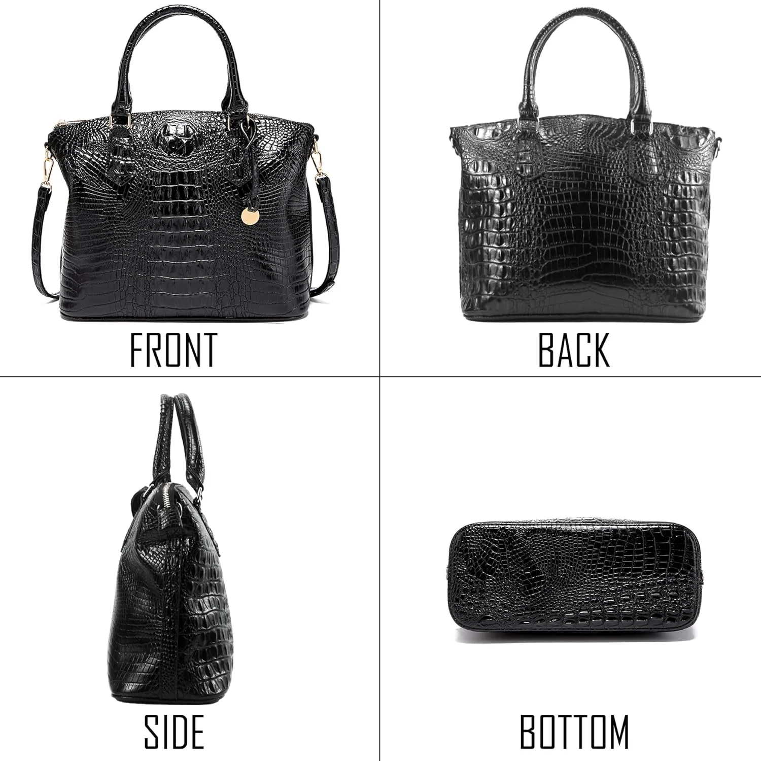 Women Purse Satchel Bag Long Crossbody Classy Tote Bag Top Handle Vegan Leather Ladies Handbags Embossed Pattern