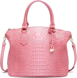 Women Purse Satchel Bag Long Crossbody Classy Tote Bag Top Handle Vegan Leather Ladies Handbags Embossed Pattern