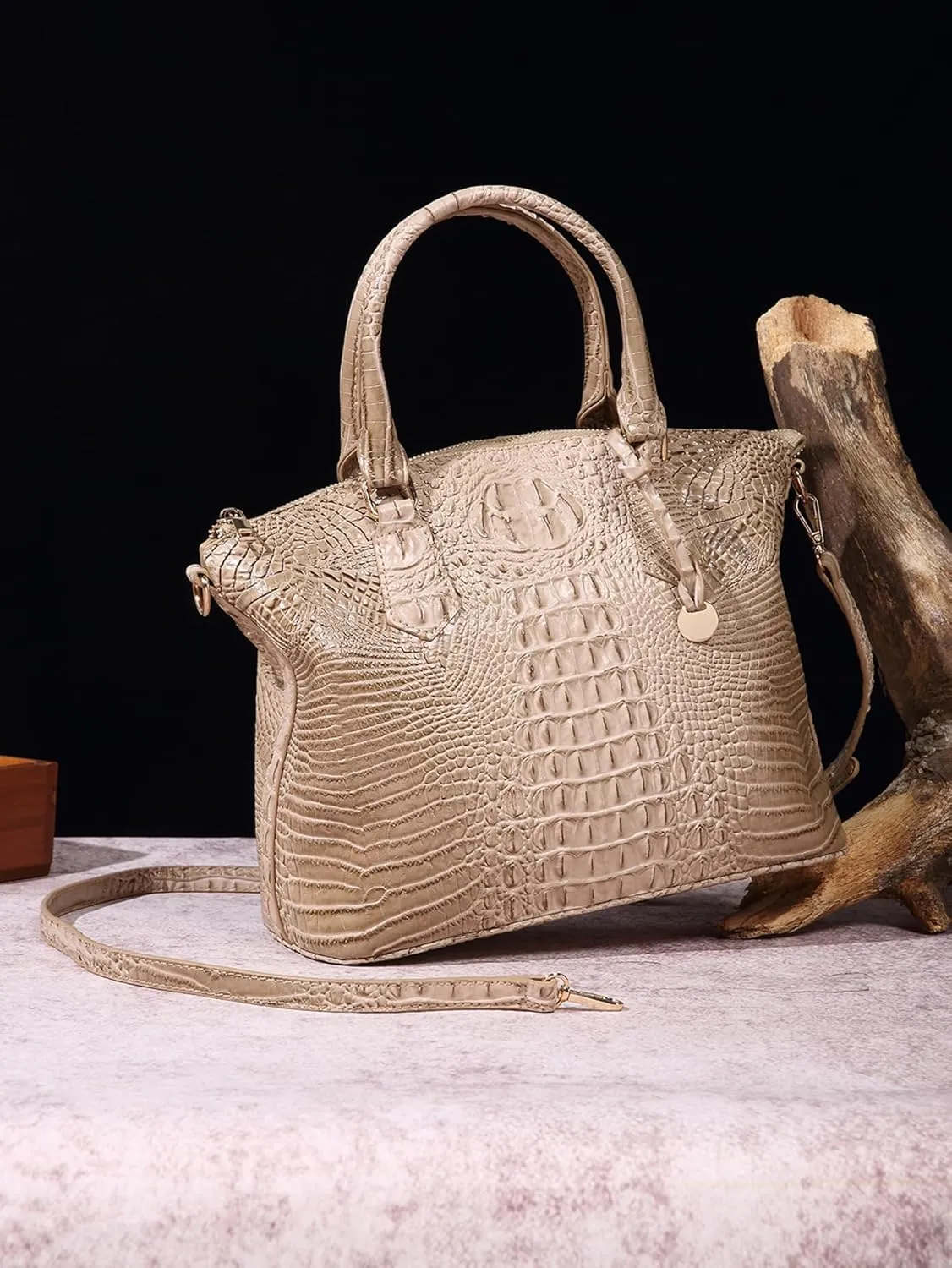 Women Purse Satchel Bag Long Crossbody Classy Tote Bag Top Handle Vegan Leather Ladies Handbags Embossed Pattern
