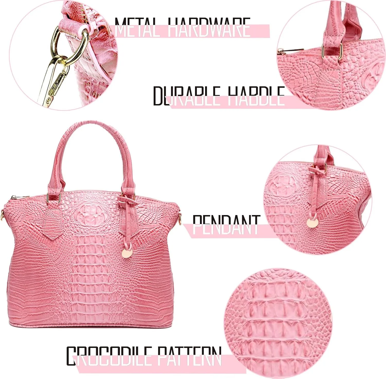 Women Purse Satchel Bag Long Crossbody Classy Tote Bag Top Handle Vegan Leather Ladies Handbags Embossed Pattern