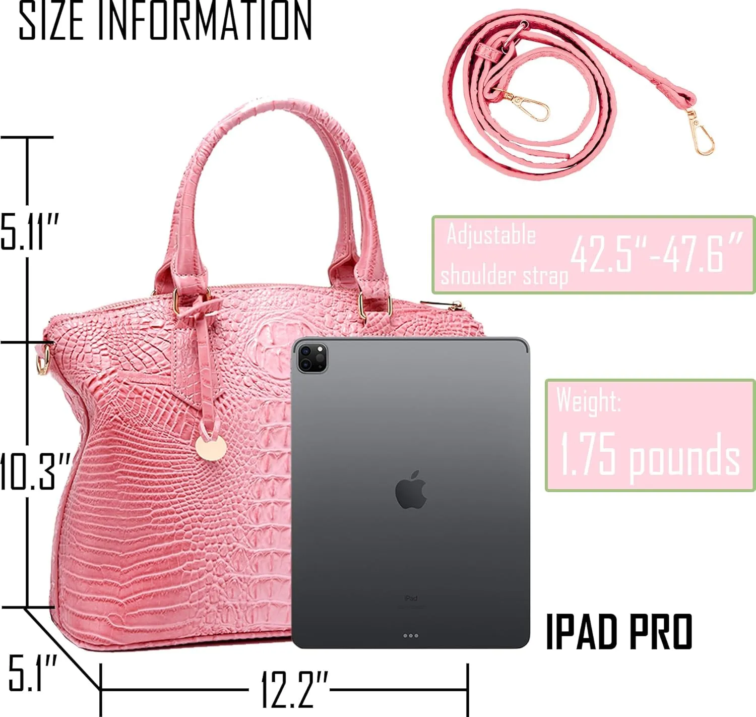 Women Purse Satchel Bag Long Crossbody Classy Tote Bag Top Handle Vegan Leather Ladies Handbags Embossed Pattern