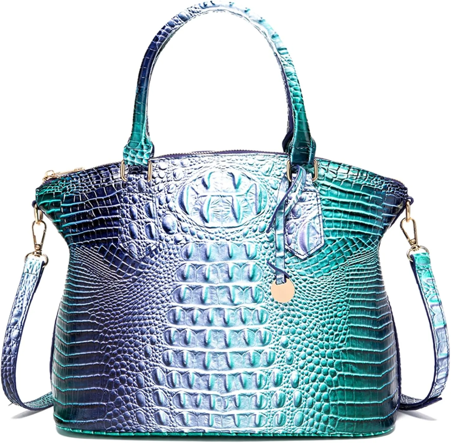 Women Purse Satchel Bag Long Crossbody Classy Tote Bag Top Handle Vegan Leather Ladies Handbags Embossed Pattern