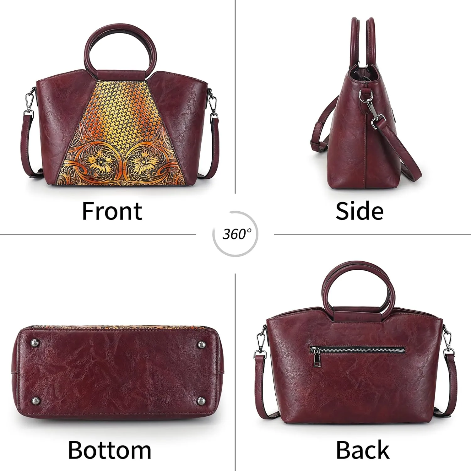 Women Satchel Handbags Crossbody Bag Top Handle Purse Medium Tote Bag Leather Shoulder Bag