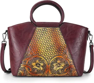 Women Satchel Handbags Crossbody Bag Top Handle Purse Medium Tote Bag Leather Shoulder Bag