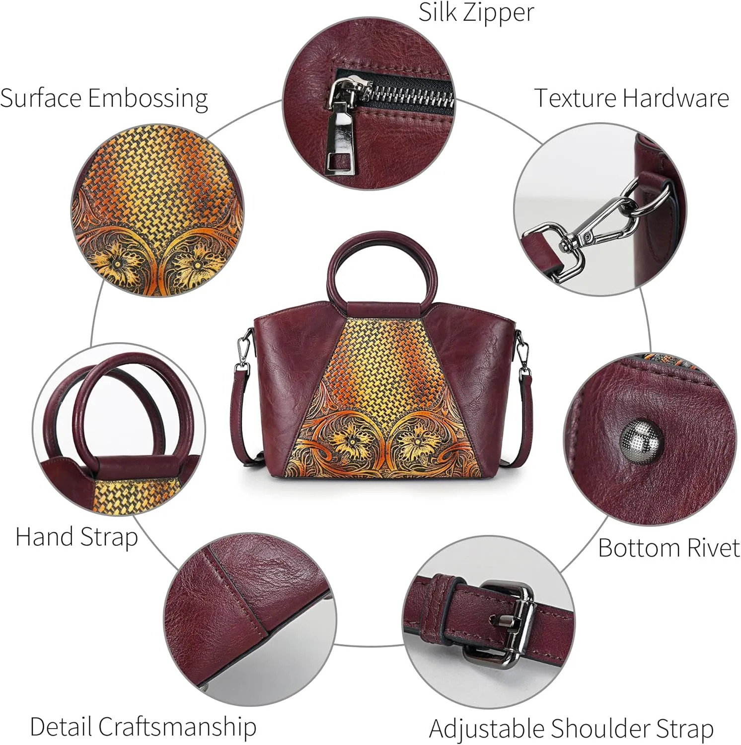 Women Satchel Handbags Crossbody Bag Top Handle Purse Medium Tote Bag Leather Shoulder Bag