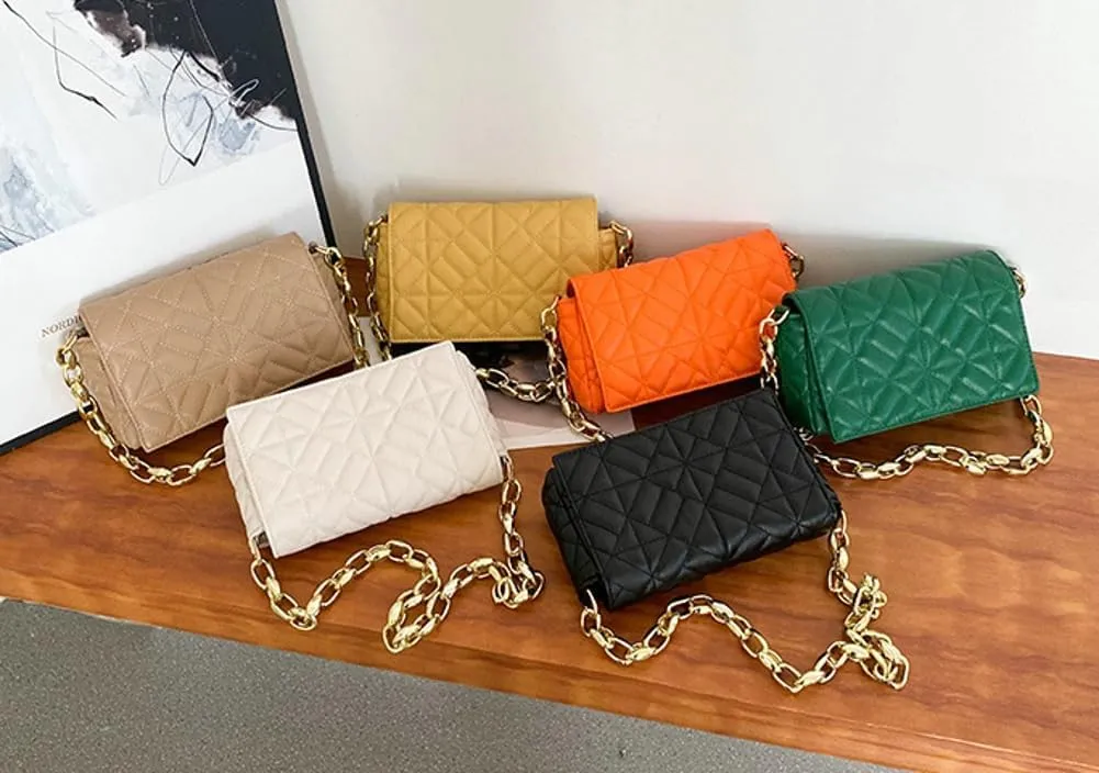 Women Small Quilted Crossbody Bags Stylish Designer Evening Bag Clutch Purses and Handbags with Chain Shoulder Strap