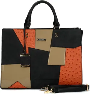Women Tote Bags Fashion Briefcase Bag Color Patchwork Leather Satchel Handbags Large Totes Purse Shoulder Bag