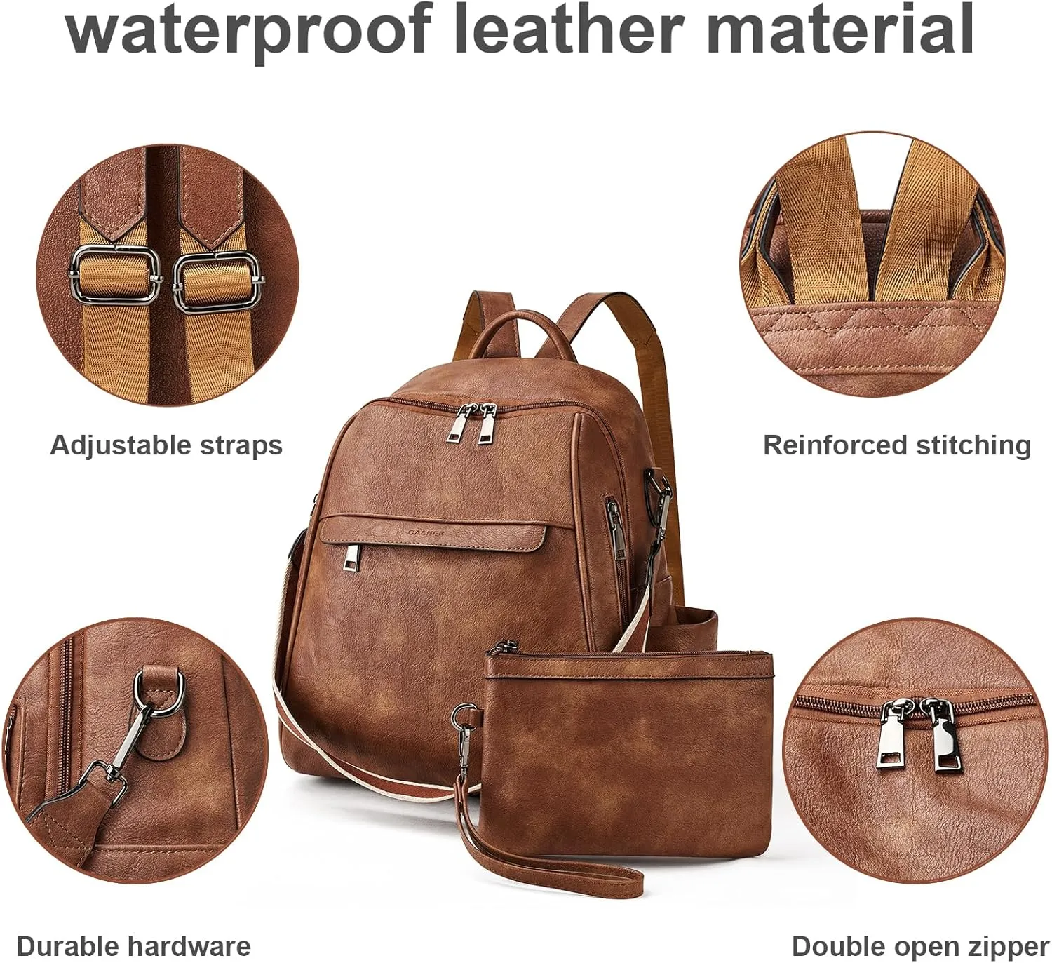 Womens Backpack Purse Leather: Fashion Convertible Ladies Shoulder Bag Travel Women Backpack Purse with Wristlet