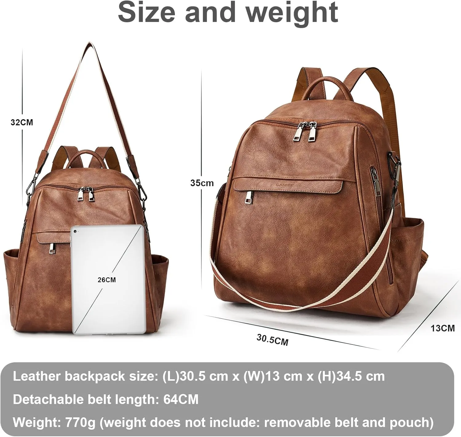 Womens Backpack Purse Leather: Fashion Convertible Ladies Shoulder Bag Travel Women Backpack Purse with Wristlet