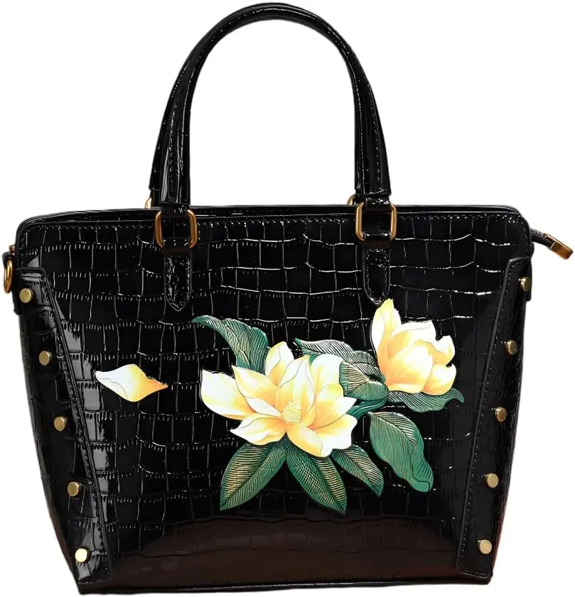 Women's bag fashion crocodile pattern handbag retro rivets three-dimensional embossed crossbody shoulder bag